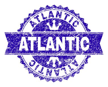 Grunge Atlantik damga mühür kurdele ile dokulu