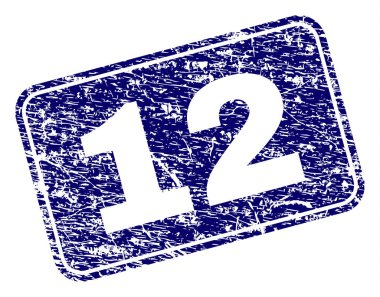 Yuvarlatılmış dikdörtgen damga grunge 12 çerçeveli