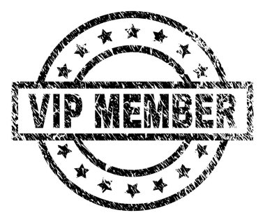 VIP üye damga mühür filigran sıkıntı tarzı ile. Dikdörtgen, daire ve yıldız ile tasarlanmıştır. Siyah vektör kauçuk baskı retro doku ile VIP üye resim yazısı.