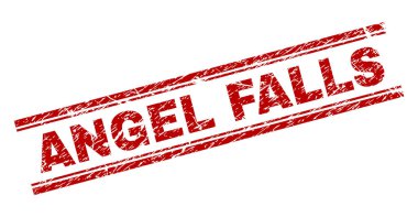 Çizik dokulu Angel Falls mühür damgası