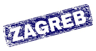 Yuvarlatılmış dikdörtgen damga çizilmiş Zagreb çerçeveli