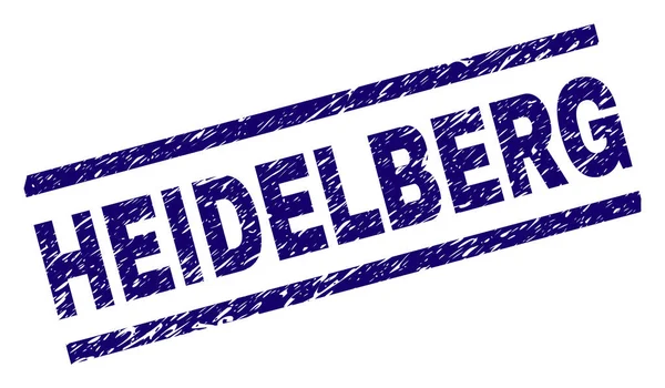 Heidelberg Seal Print Mit Distress Style Blauer Vektor Gummiabdruck Des — Stockvektor