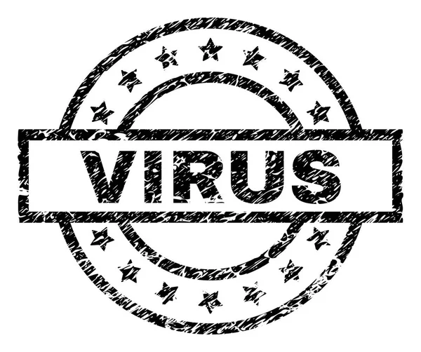 Sello de sello VIRUS texturizado rayado — Vector de stock
