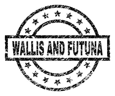 Dokulu Wallis ve Futuna damga mühür çizik