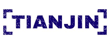 Dokulu Tianjin damga mühür köşeler arasında çizik