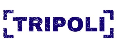 Grunge Trablus damga mühür köşeler arasında dokulu