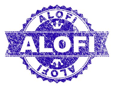 Grunge Alofi damga mühür kurdele ile dokulu
