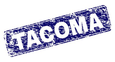 Yuvarlatılmış dikdörtgen damga grunge Tacoma çerçeveli