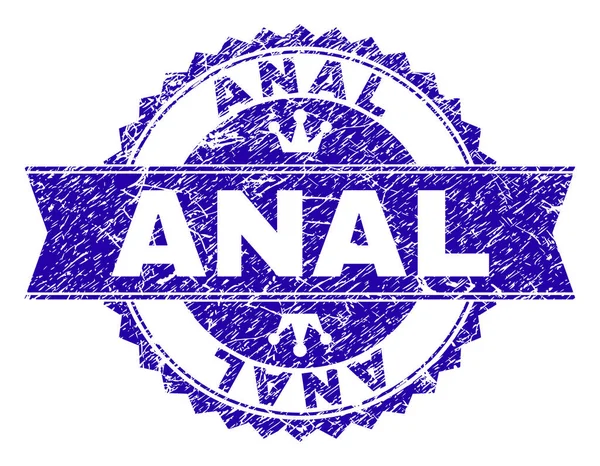 Sello de sello ANAL con textura rayada con cinta — Archivo Imágenes Vectoriales