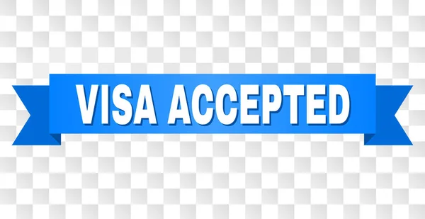 Blauwe streep met Visa geaccepteerd tekst — Stockvector