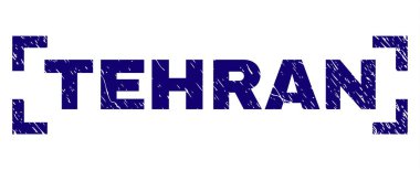 Dokulu Tehran damga mühür köşeler arasında çizik