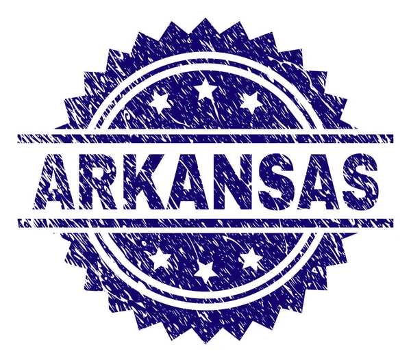 Texturált Arkansas pecsétbélyeg karcos — Stock Vector