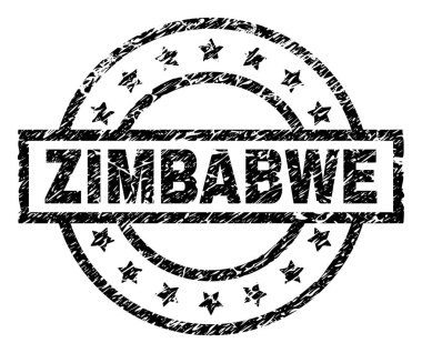 Grunge Zimbabve damga mühür dokulu