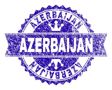 Dokulu Azerbaycan damga mühür kurdele ile çizik