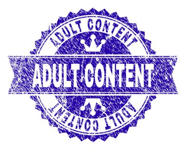 Grunge yetişkin içerik damga mühür kurdele ile dokulu