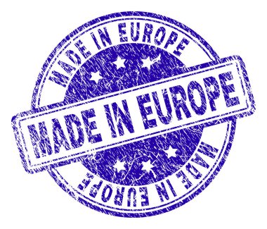 Grunge dokulu Made In Europe damga mühür