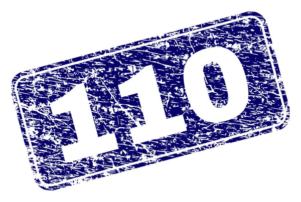 Царапнутая 110-я округлая прямоугольная марка — стоковый вектор