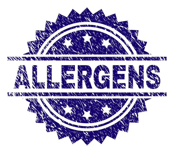 Grunge texturált allergének pecsétbélyeg — Stock Vector