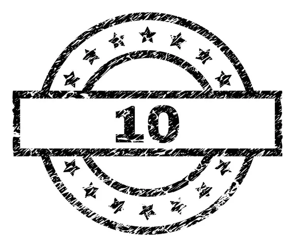 Graffiato strutturato 10 timbro sigillo — Vettoriale Stock