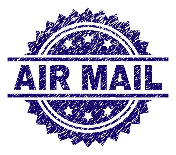 Grunge texturerat Air Mail stämpelplatta — Stock vektor
