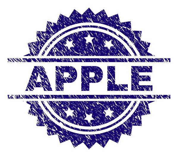 Sceau de timbre pomme texturé rayé — Image vectorielle