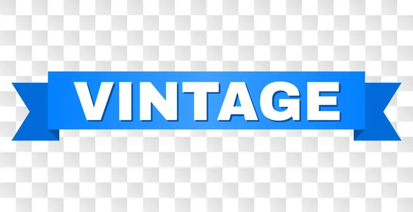 Fita azul com legenda VINTAGE — Vetor de Stock