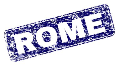 Yuvarlatılmış dikdörtgen damga grunge Roma çerçeveli