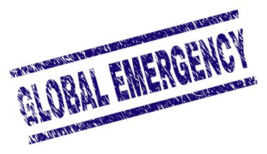 Grunge küresel acil damga mühür dokulu