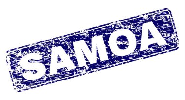 Yuvarlatılmış dikdörtgen damga grunge Samoa çerçeveli