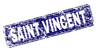 Yuvarlatılmış dikdörtgen damga çizilmiş Saint Vincent çerçeveli