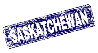 Yuvarlatılmış dikdörtgen damga çizilmiş Saskatchewan çerçeveli
