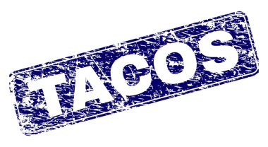 Yuvarlatılmış dikdörtgen damga çizilmiş Tacos çerçeveli