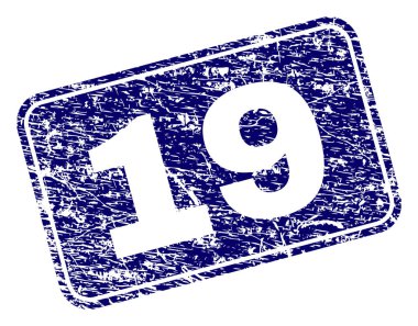 Yuvarlatılmış dikdörtgen damga grunge 19 çerçeveli