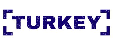 Dokulu Türkiye damga mühür köşeleri içinde çizik
