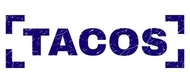 Grunge Tacos damga mühür köşeler arasında dokulu