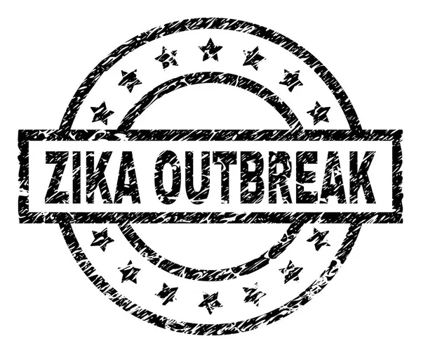 Sello de sello ZIKA Scratched Textured OUTBREAK — Vector de stock