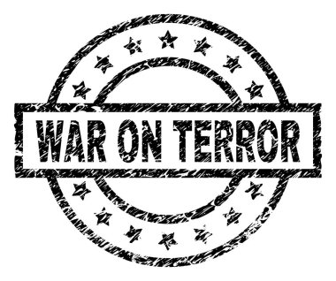 Dokulu savaş terör damga mühür üzerinde çizik