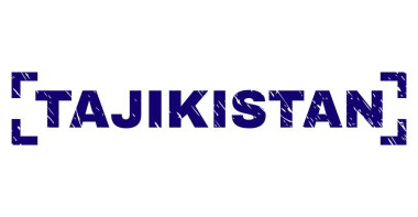 Dokulu Tacikistan damga mühür köşeler arasında çizik