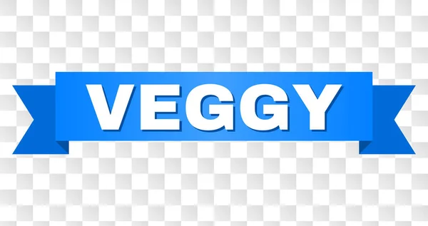 Ruban bleu avec titre VEGGY — Image vectorielle
