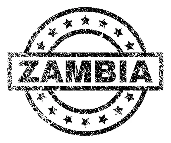 Grunge texturierte Sambia Stempelsiegel — Stockvektor