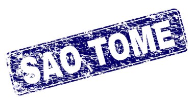 Yuvarlatılmış dikdörtgen damga grunge Sao Tome çerçeveli