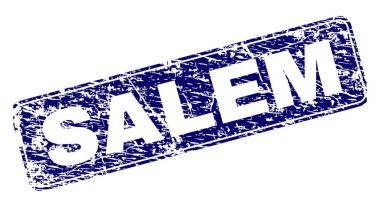 Yuvarlatılmış dikdörtgen damga grunge Salem çerçeveli