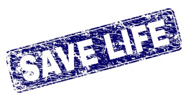 Hayat kurtarmak grunge yuvarlatılmış dikdörtgen damga çerçeveli