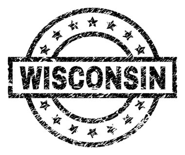 Grunge Wisconsin damga mühür dokulu