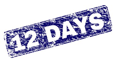 Yuvarlatılmış dikdörtgen damga çizilmiş 12 gün çerçeveli