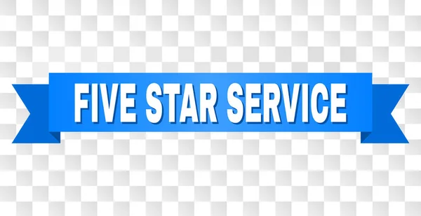 Blue Ribbon with FIVE STAR SERVICE Text — Stock Vector