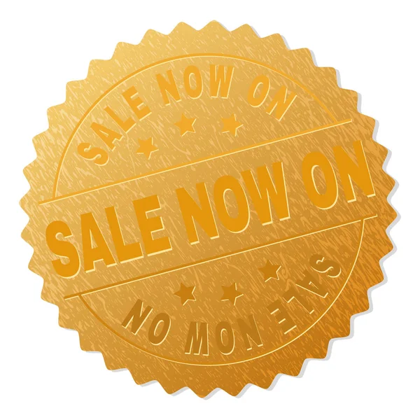 Golden SALE NOW ON Award Stamp — Stock Vector