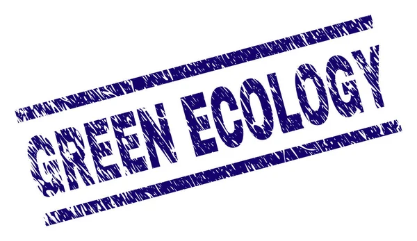 Mintás zöld ökológia pecsétbélyeg karcos — Stock Vector