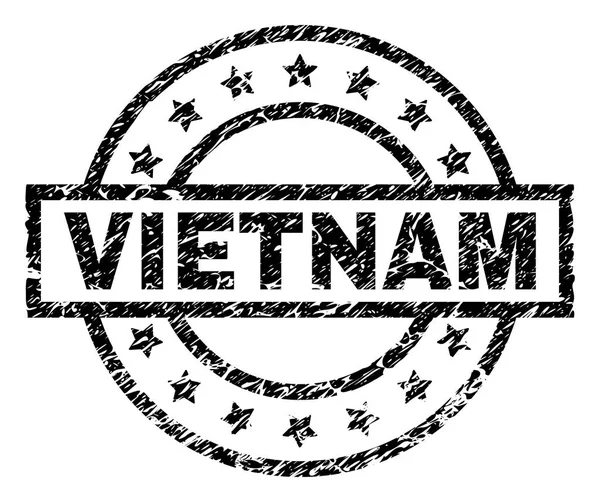 Grunge texturierte vietnamesische Stempelmarke — Stockvektor