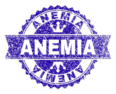 Grunge anemi damga mühür kurdele ile dokulu